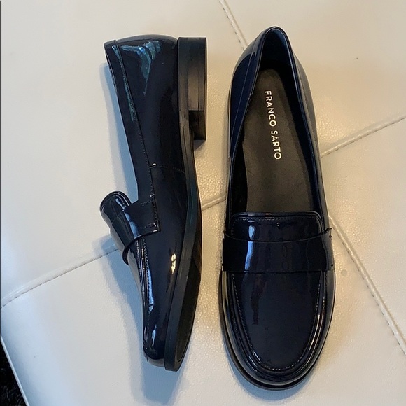 franco sarto navy blue loafers